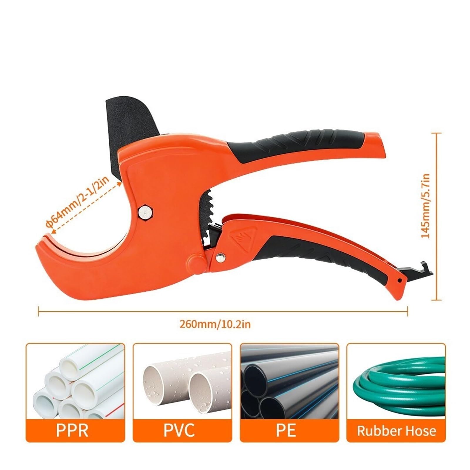 Cortador De Tubos, Tijeras For 64mm, Material SK5, Trinquete, Manguera PVC/PU/PP/PE, Herramientas Manuales Reparación Alta Calidad De Corte