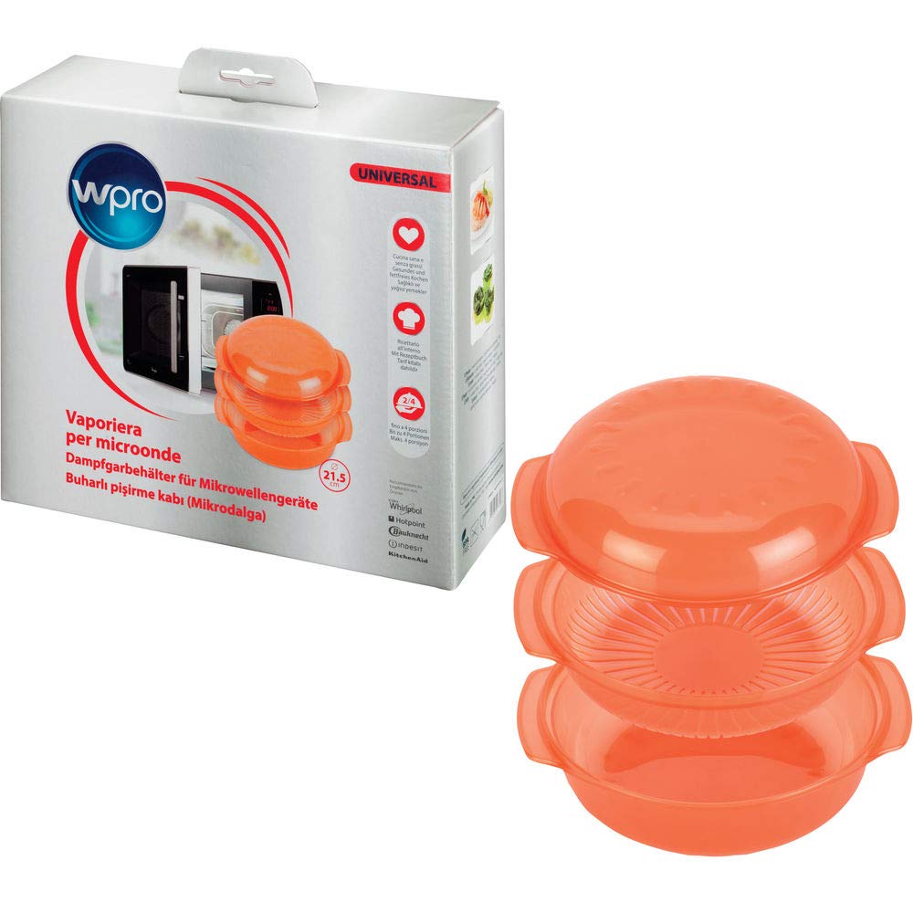 Wpro STM006 C00332003 Universal Steamer for Microwave-Orange