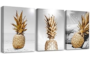 Golden pineapple canvas: Illuminating Your Abode with Coastal Charm