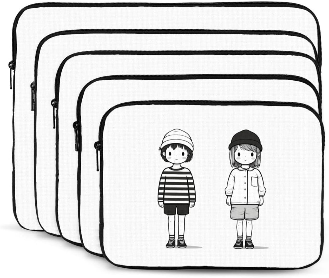 Kids Illustration Laptop Case Sleeve 17 inch, Shockproof Protective Notebook Case Travel Laptop Bag Briefcase for Men Women Computer Cover Waterproof Computer Carrying Bag image 2