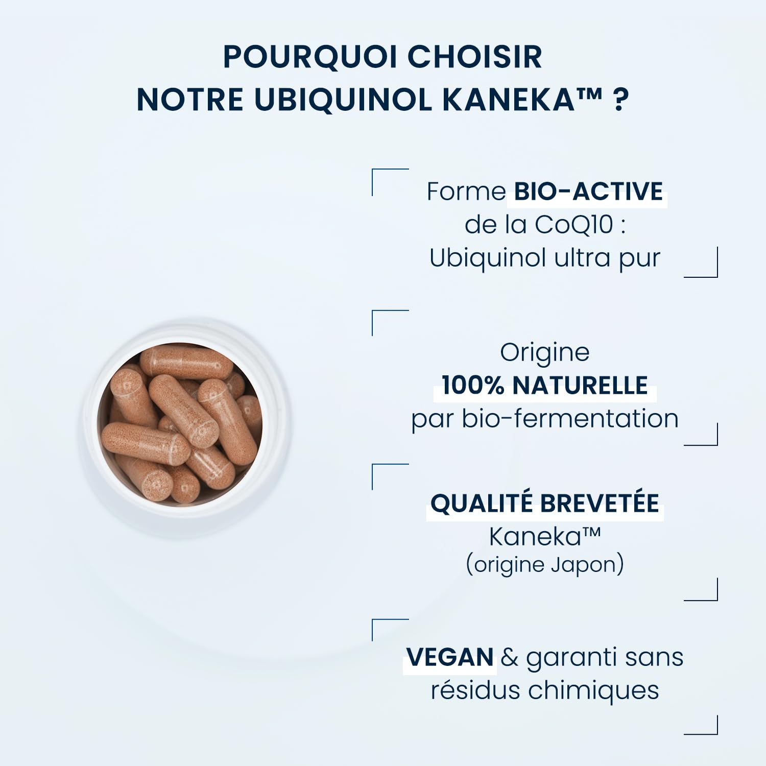 Ubiquinol Coenzyme Q10 Kaneka™ - Antioxydant Énergie cellulaire Métabolisme - Forme Bioactive & Stable - Haute Biodisponibilité - 60 Gélules Vegan (2mois) - Sans Additifs - Dynveo