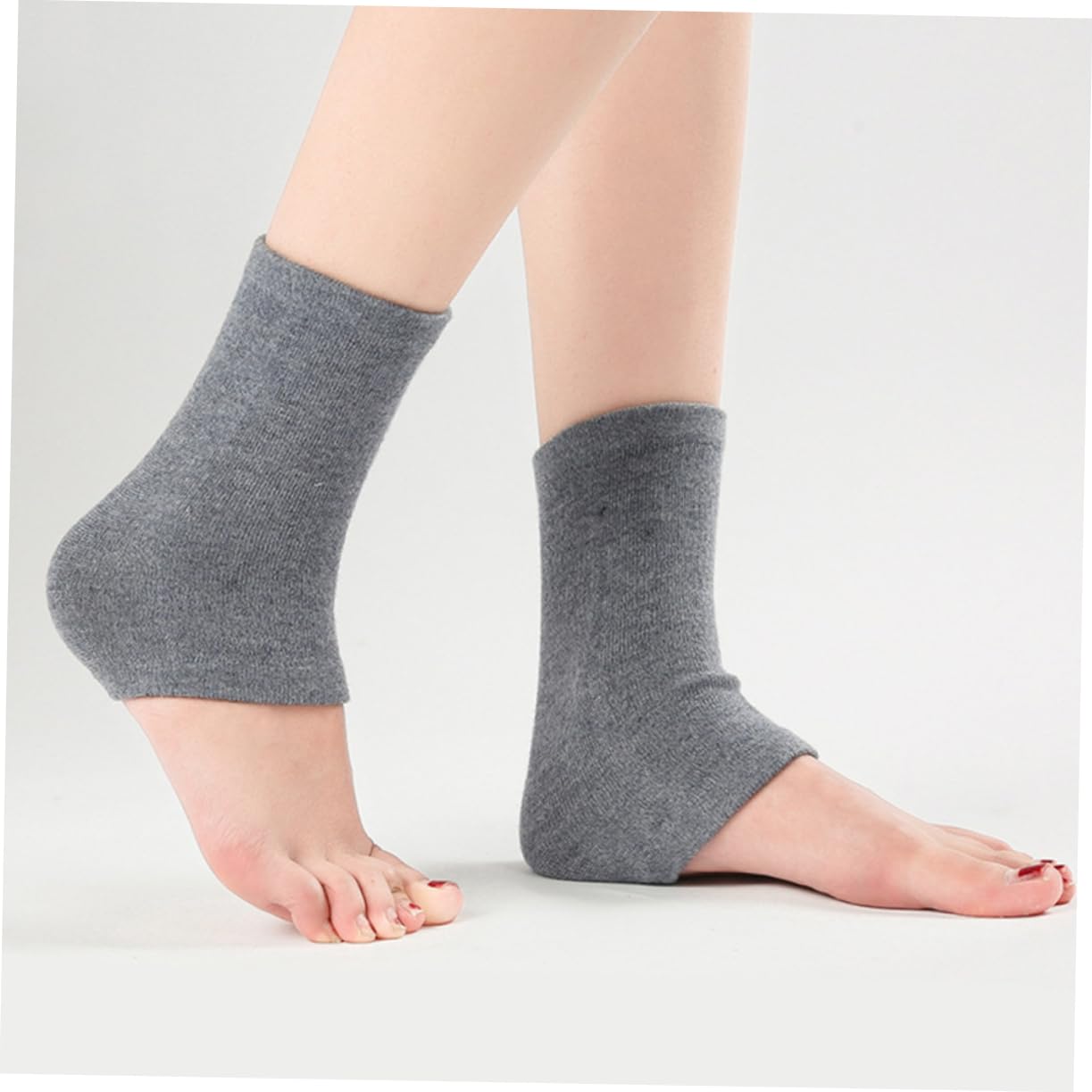 Holibanna Wool Foot Sleeve Ankle Socks for Practical Foot Covers for Yoga and Sports Activities Warm Grey Ankle Support Socks