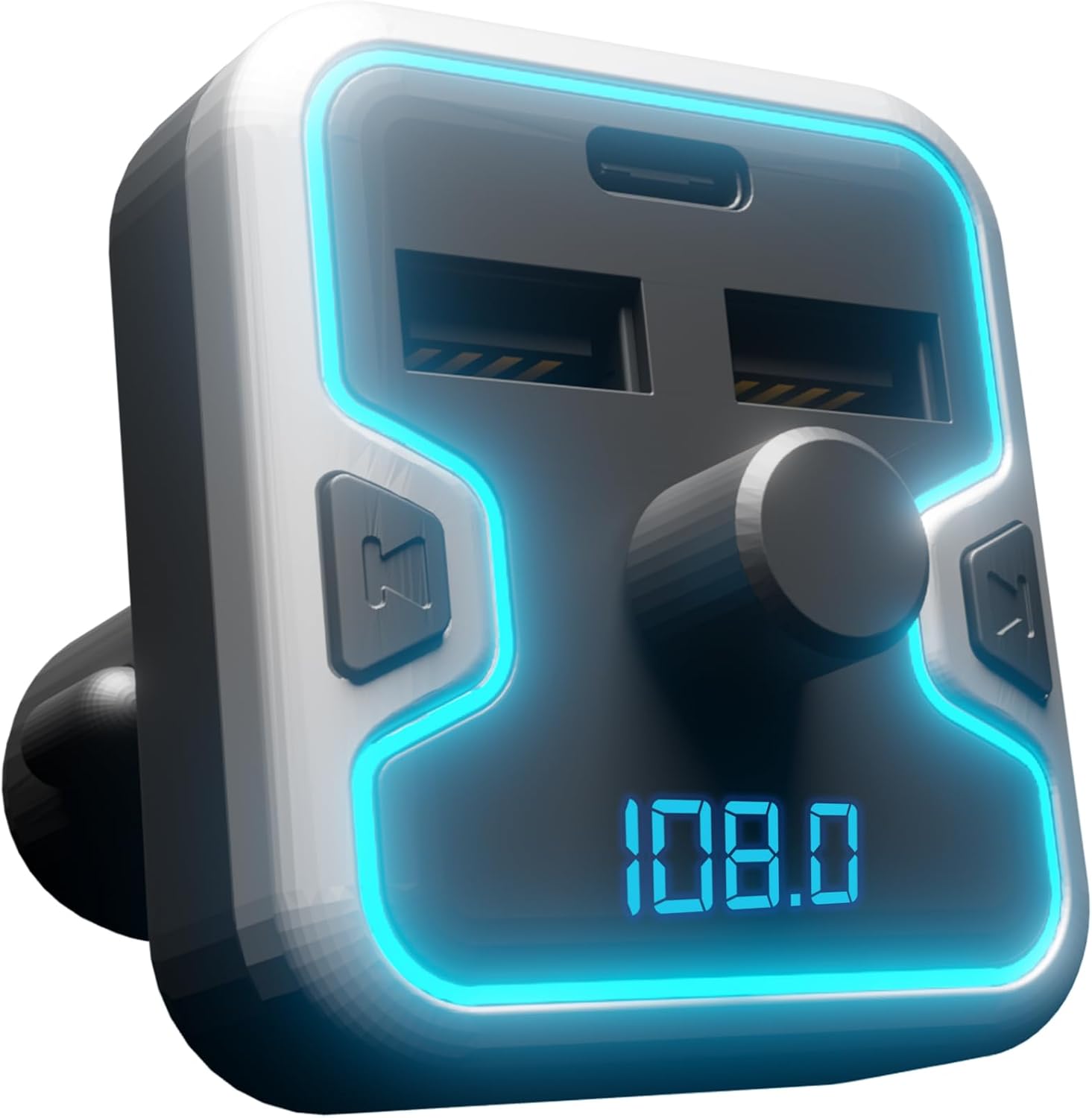 Car and Driver Bluetooth 5.0 FM Transmitter Charger, Dual USB-A and USB-C Lighter Adapter, Triple-Port Design with Fast Charging, Compatible with Mobile Alexa, Siri, and Google Assistant Car and Driver Bluetooth 5.0 FM Transmitter Charger, Dual USB-A and USB-C Lighter Adapter, Triple-Port Design with Fast Charging, Compatible with Mobile Alexa, Siri, and Google Assistant