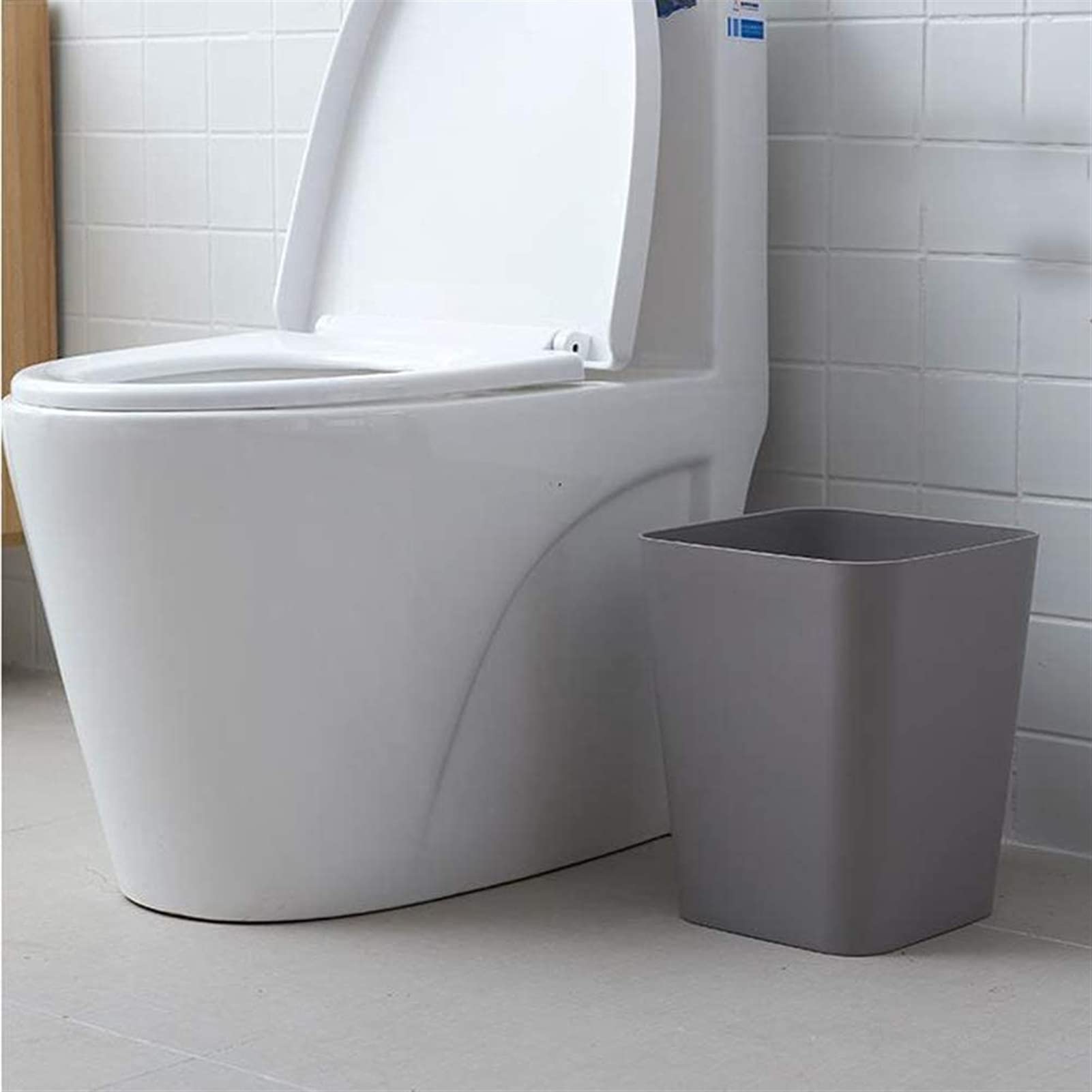Cestino per Rifiuti da Esterno Grigio 38x38x65 cm in PP 364225