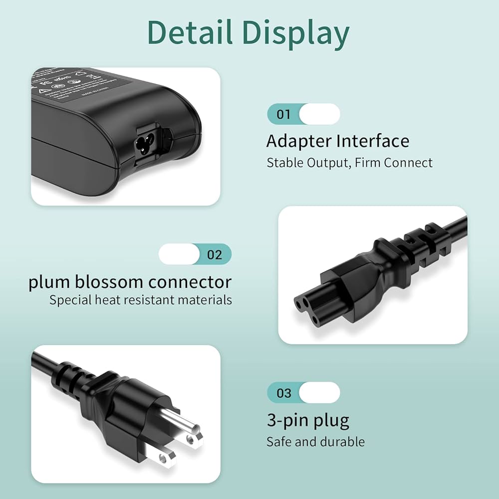 Amazon.com: 65W AC Adapter Charger Replacement for DELL