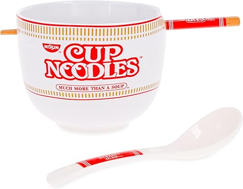 Miniatura 220 de Silver Buffalo The Powerpuff Girls Girl Power Featuring Blossom, Bubbles, and Buttercup Ceramic Ramen Noodle Rice Bowl with Chopsticks, Microwave