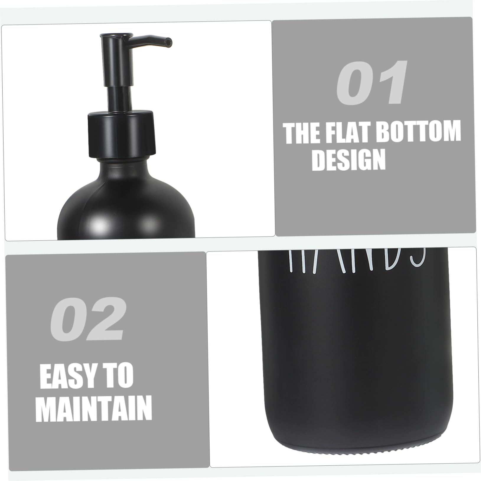 Dispenser in Vetro con Pompa da 500ml, Set da 1 Pezzo