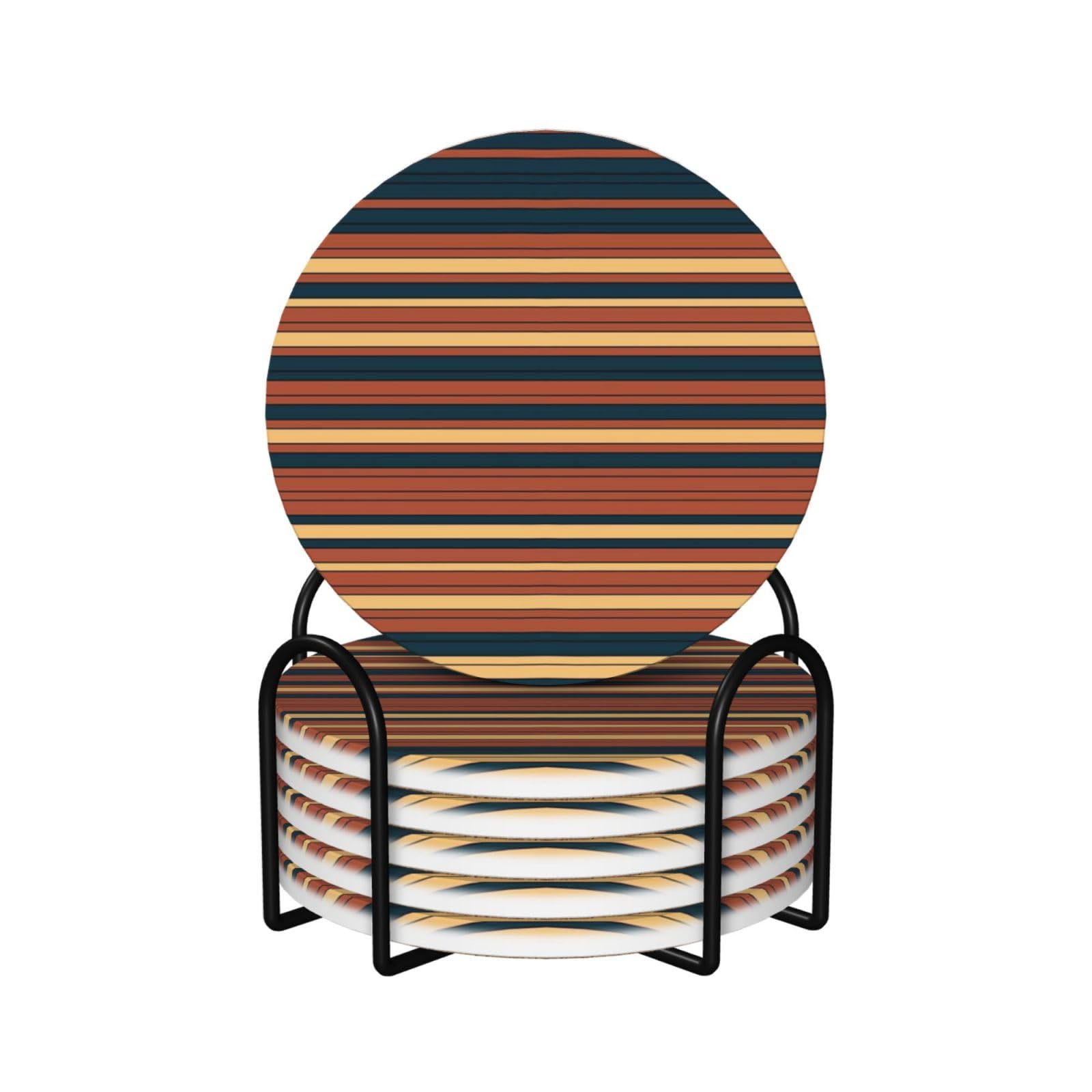 Dessous de verre en céramique absorbante lot de 6 avec base liège anti-rayures pour table salon