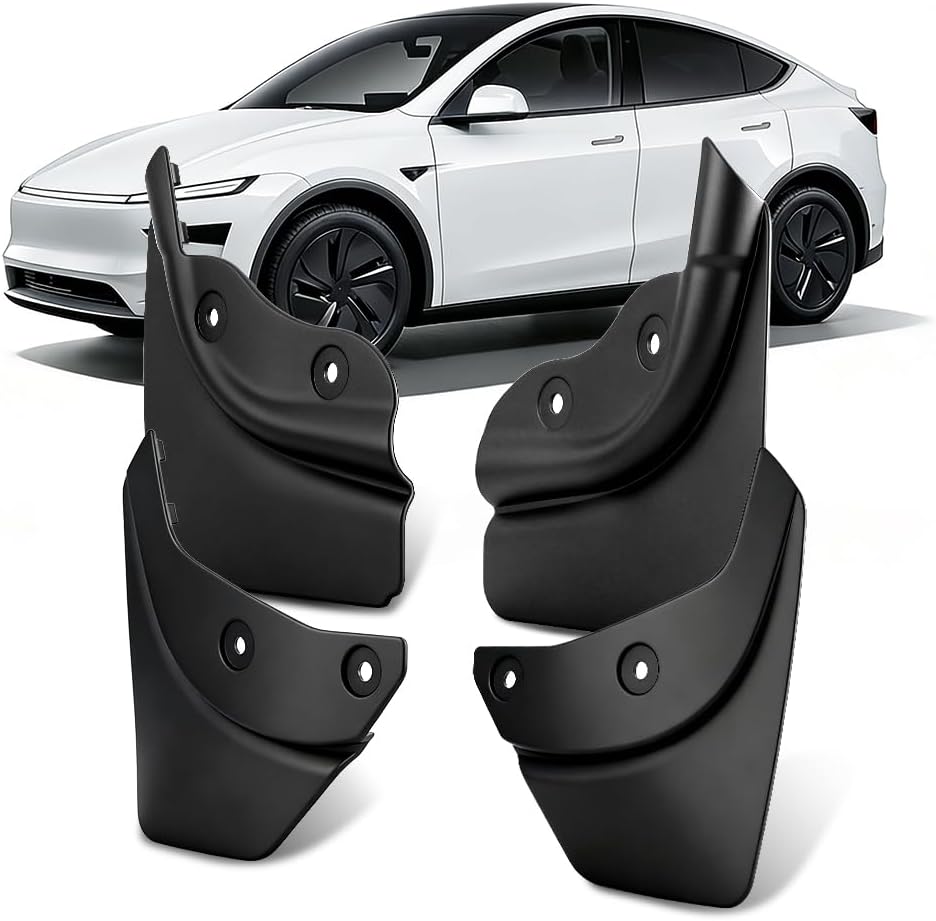 Fit for Tesla Model Y 2025 2026 (Juniper) Mud Flaps - First-to-Market No Drill Splash Guards, Precision OEM Fit All Weather Protection, Set of 4 Black