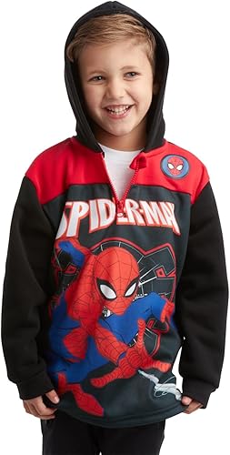 Vista 5 de Marvel Sudadera con capucha de forro polar Avengers para niño - Capitán América, Spider-Man, Iron Man (Tamaño 2T-18)