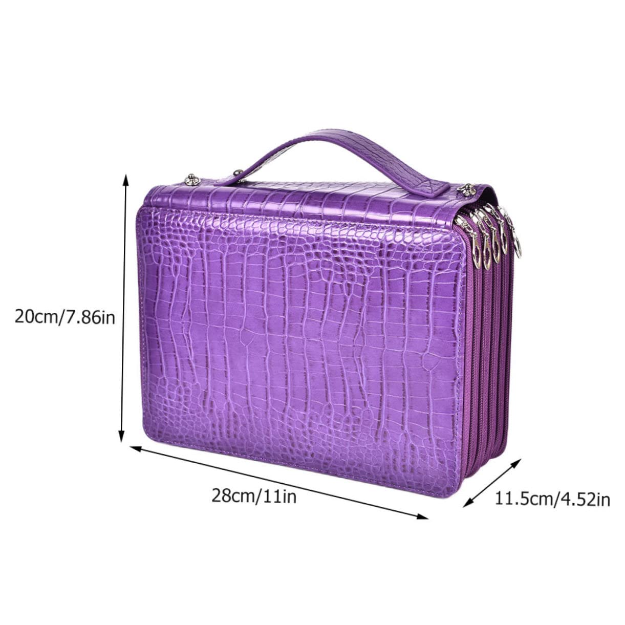 Borsa per Forniture Creative 252 Fori Astuccio Organizzatore per Matite e Attrezzi da Disegno Pu e Poliestere Chiusura a Zip