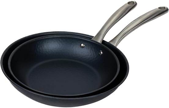 Alva Black Angus 2-Piece Carbon Steel Frying Pan Set, 9.5 and 11 Inch