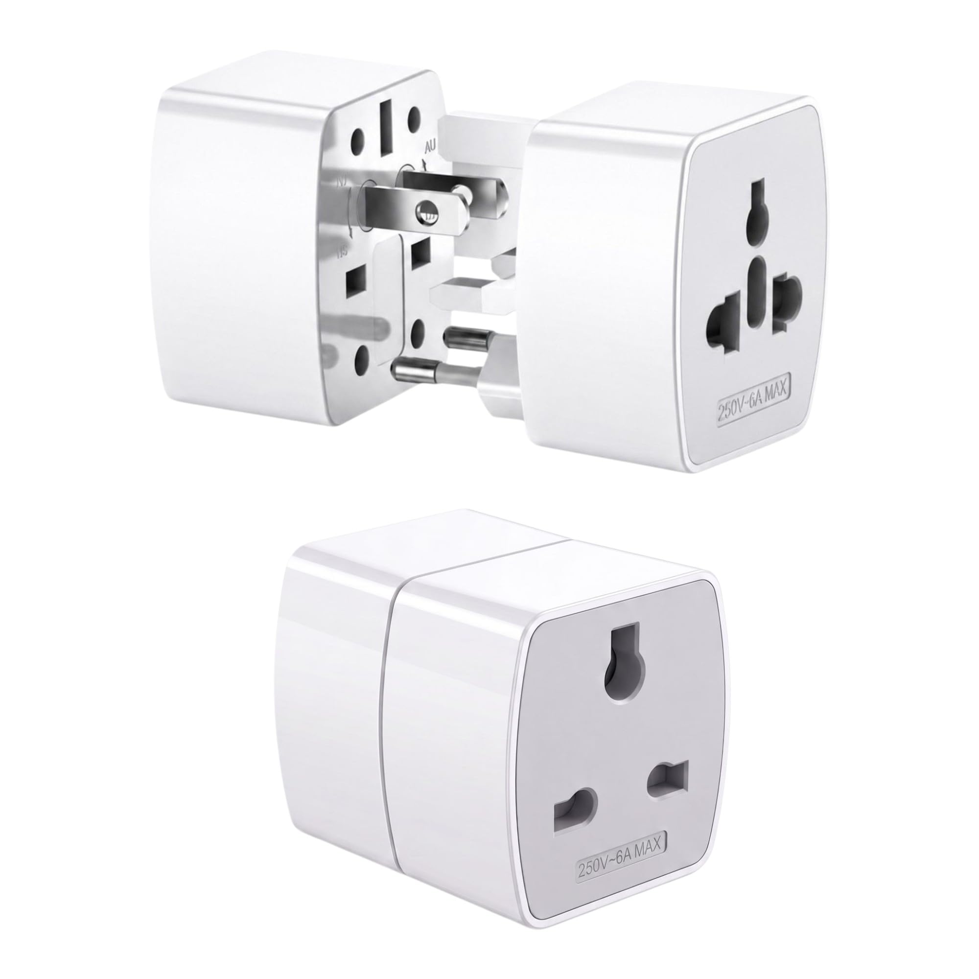 T Teclusive World Universal Travel Plug Converter with Voltage for EU US UK AU Pin and 2 Pin | Compact 4 in 1 Travel International Socket Converter Device to Any Country Power Outlet-image-10