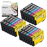 Packung enthält: 18 Pack Ersatz für Epson T1291 T1292 T1293 T1294 Tintenpatronen (9 Schwarz, 3 Cyan, 3 Magena, 3 Gelb) Alle Tintenpatronen werden in Plastiktüten einzeln verpackt, einfach zu bedienen und zu speichern.