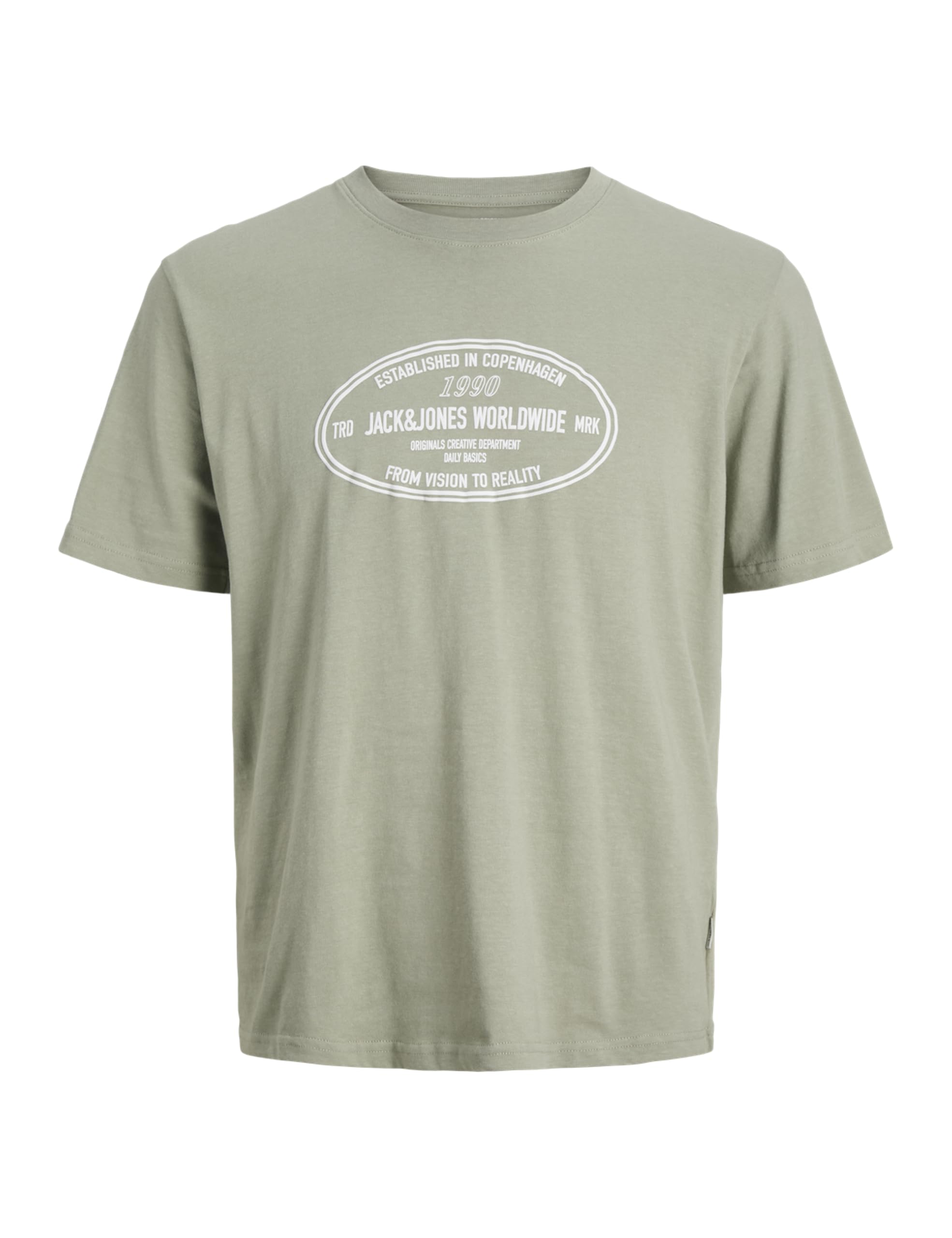 JACK & JONES Joryork Front Tee SS Crew Neck, Seagrass, L
