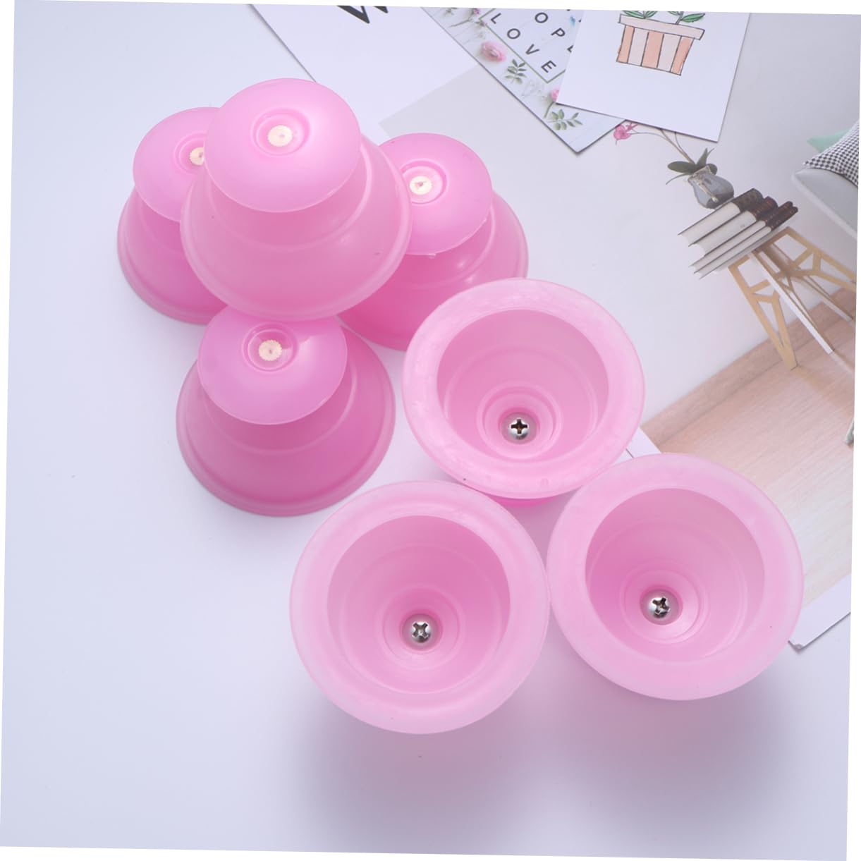 Rose Ventouses de Massage Set de Set de Pièces, Lot de 12 en Silicone