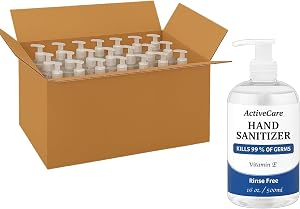 12pcs Hand Sanitizer 500ML - 75% Alcohol with Pump. 99.9% effective. – With Moisturizer & Vit E. Rinse-Free Formula – Ideal for Home, Office, or Business Use, 500ml Bottle. Case of 12