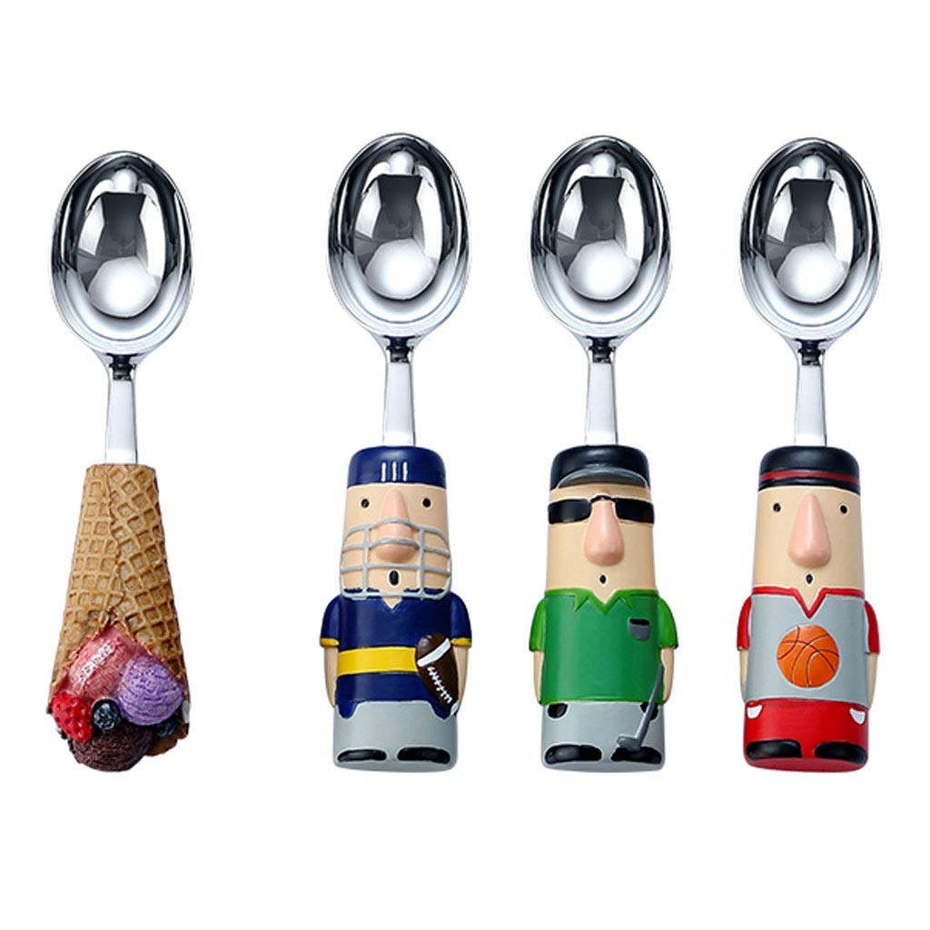 Cuillère à dîner Scoop Crème Glacée 4 Scoops De Crème Glacée Auto-fondue Scoops Mignon Cuillères durables