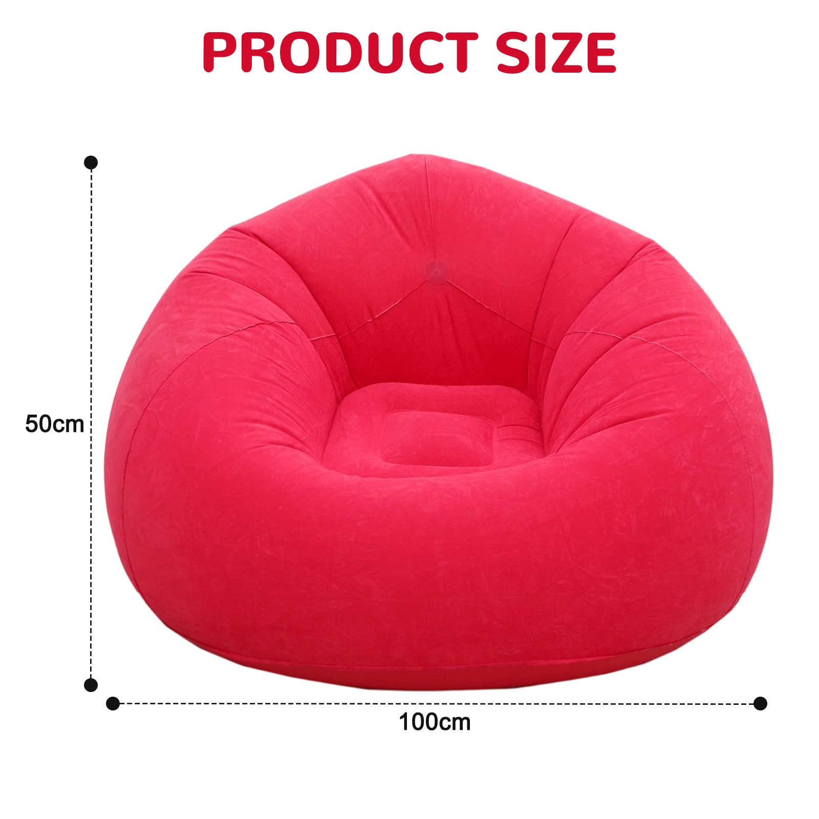 Poltrona gonfiabile, divano gonfiabile, impermeabile, gonfiabile, con pompa ad aria, portatile, galleggiante, per esterni, campeggio, viaggi, spiaggia, piscina (rosso)