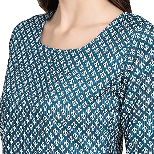 Image of Pinkmint Designer Woman's Crepe Multicolored Straight Kurta [A-355-330]