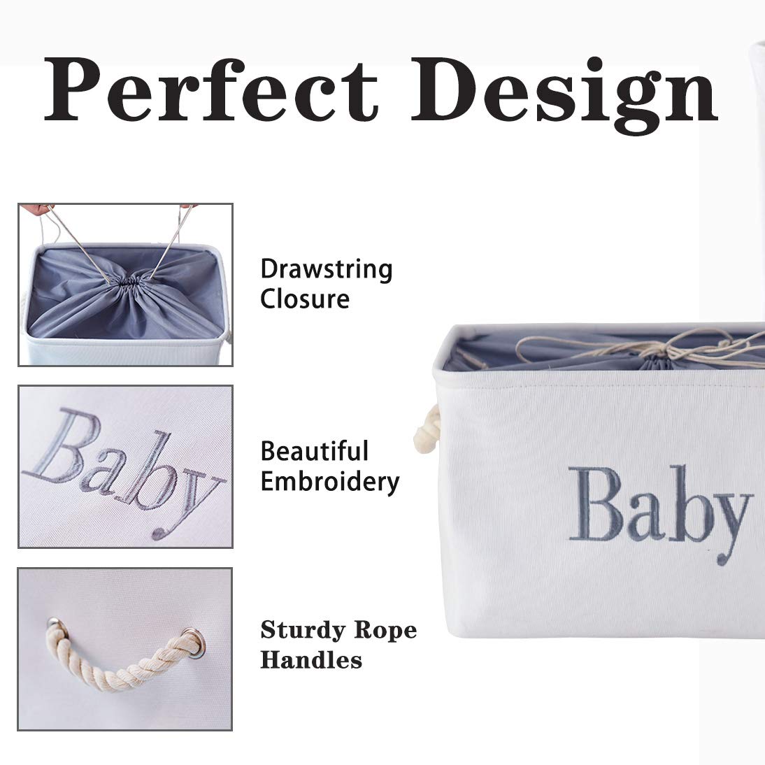 Cestino Per Giocattoli INough Con Elefante - Organizer Per Bambini Con Chiusura A Coulisse (Arcobaleno) - Foto 8