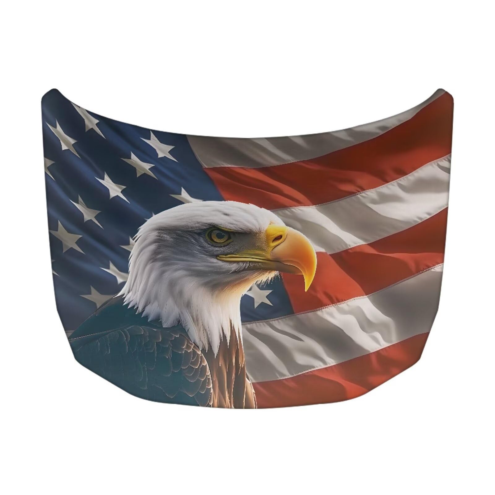 USA Flag Eagle Hood Cover Protector for SUV Trucks Sedans, 59×39 Inch Stretchable Car Hood Wrap Blankets, Waterproof Sun-Proof Auto Exterior Accessories