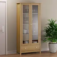 Cristaleira c iluminação 2 Portas 1 Gaveta Ditália E-954 cor:diamond