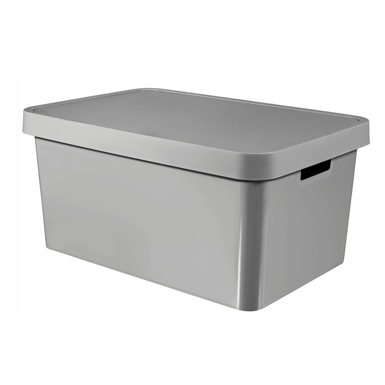 Curver 233941 infinity 45L Box with Lid, Grey, 55.5 x 38 x 27 cm