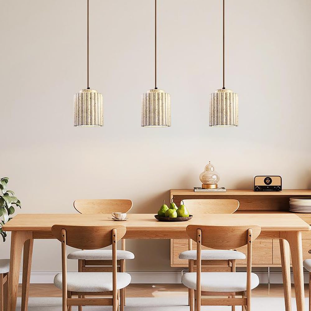Lampada a sospensione moderna creativa in travertino giallo a in pietra naturale nordica Isola della cucina sopra lavello Lampadario singolo moderno in marmo