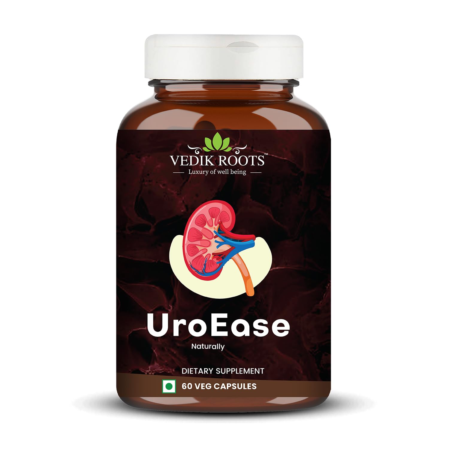 UroEase for Kidney & Uric Acid Support | Ayurvedic Supplement for Urinary Tract & Detox | Herbal Kidney Cleanse | 60 Veg Capsules