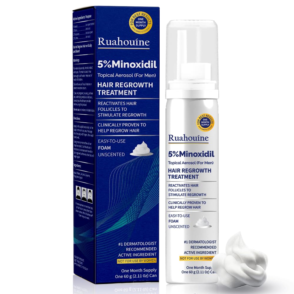 5 Minoxidil Foam for Hair Regrowth Topical Hair Loss Treatment for Men to Regrow Fuller Thicker Hair Rosemary