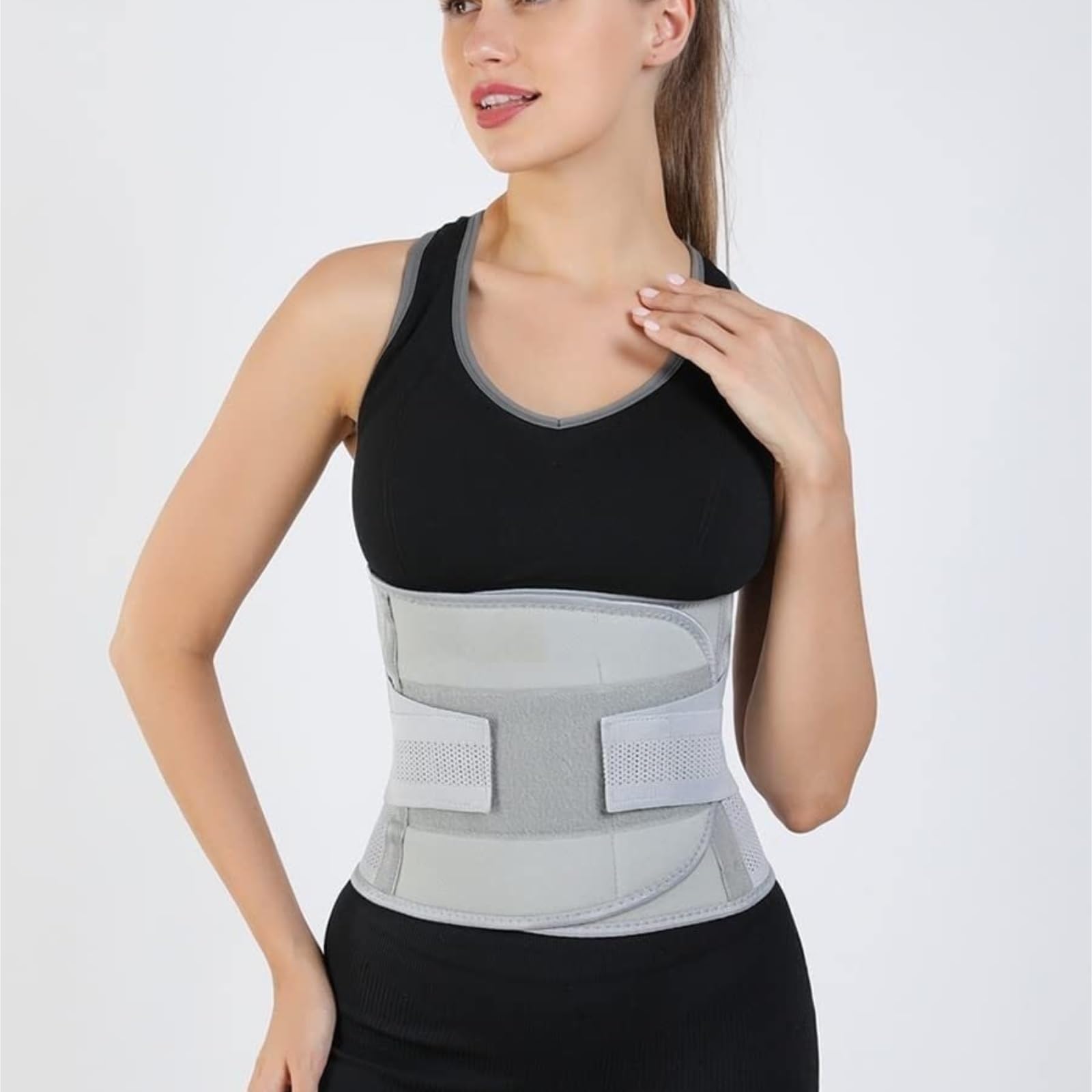Faja Lumbar Cinturón De Entrenamiento De Cintura Que Corrige La Postura Y Brinda Soporte para La Espalda Baja, Faja Lumbar Transpirable para Fitness Cinturón Apoyo Lumbar(Grey,XL)