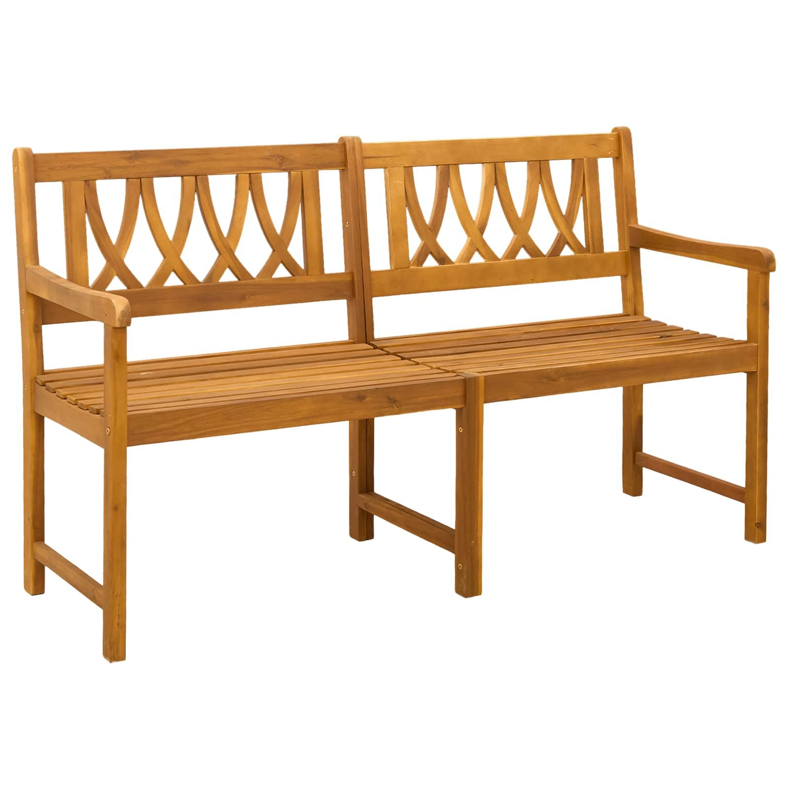 Banco de Exterior Natural 150 x 55,5 x 90 cm, Bancos de jardín, 17 kg-42028083