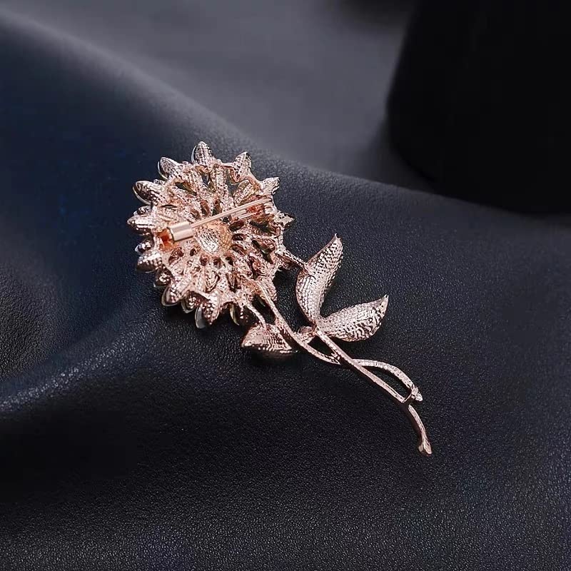 Broche tournesol strass et perles, la solution parfaite pour styliser un blazer trop simple - 2