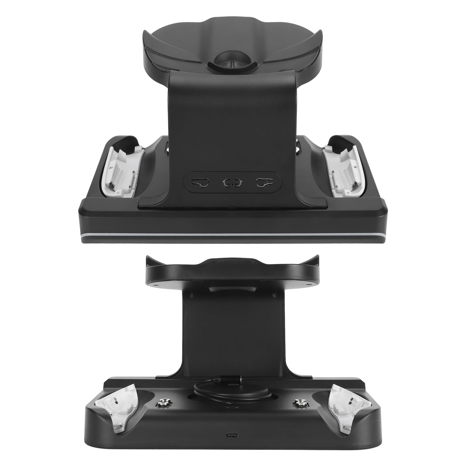 Headset-Ladestation, VR-Schnellladestation für Controller, VR-Headset-Halter, Ständer, Controller-Halterung für Wiederaufladbare Batterien (Black)