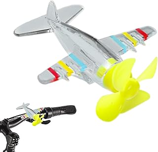 Rüzgar Gücü Uçak,Rüzgar Gülü Motosiklet Süsü - Bisiklet ve Elektrikli Bisikletler İçin Oyuncak Türbini LED Işıklı Uçan Fırıldak Çocuk Spor Outdoor Kasklar