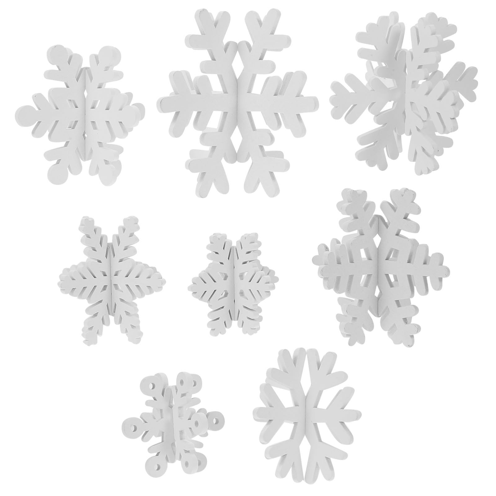 Toyvian 32 Pezzi Decorazioni Natalizie in Legno Fiocchi di Neve 3d Colorati