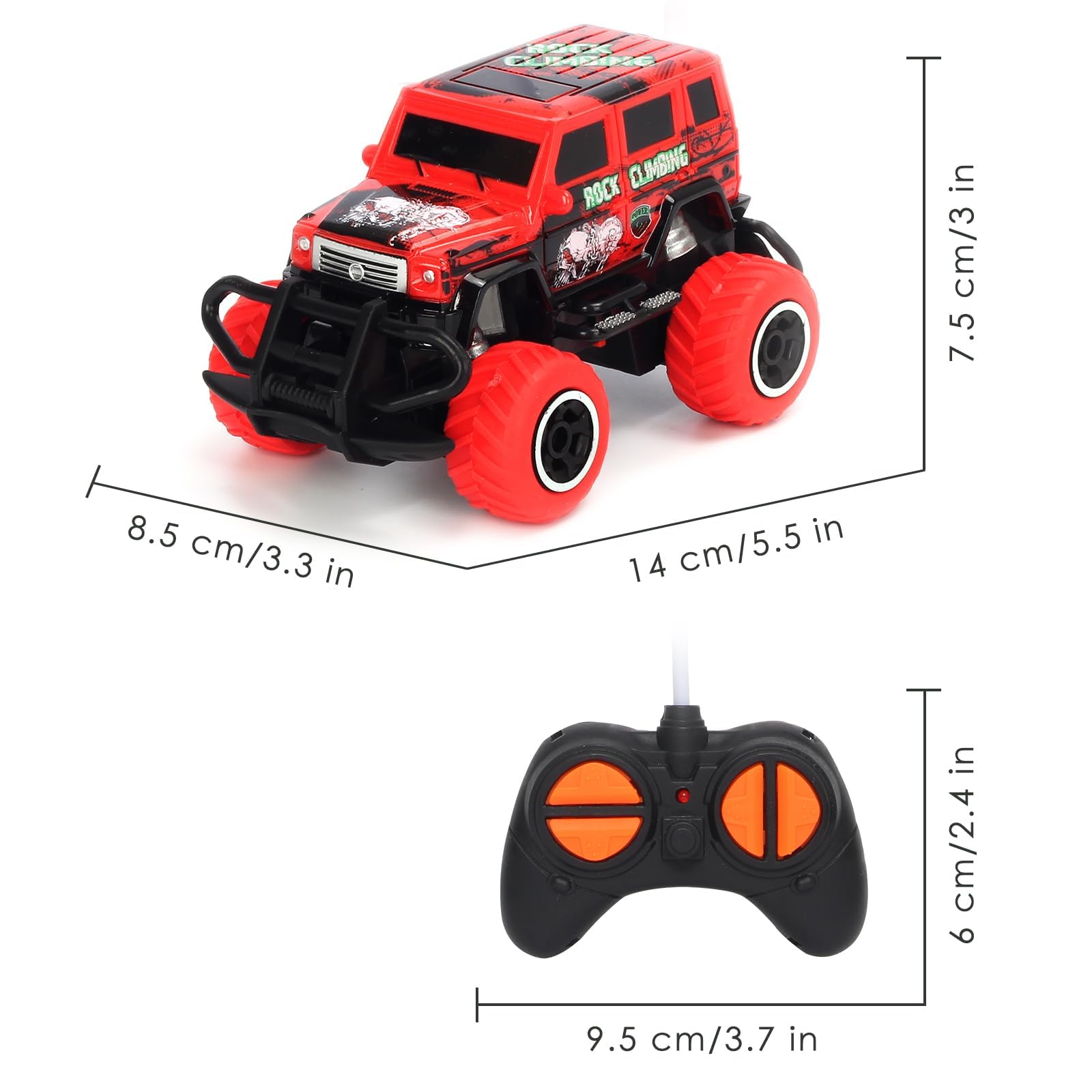 Pup Go Giocattoli per Bambini, Macchinine Telecomandate RC, Regalo Perfetto per 3-5 Anni, Monster Truck Elettrici, Auto Gioco per Maschi, Giocattolo Divertente per il Tempo Libero Rossa