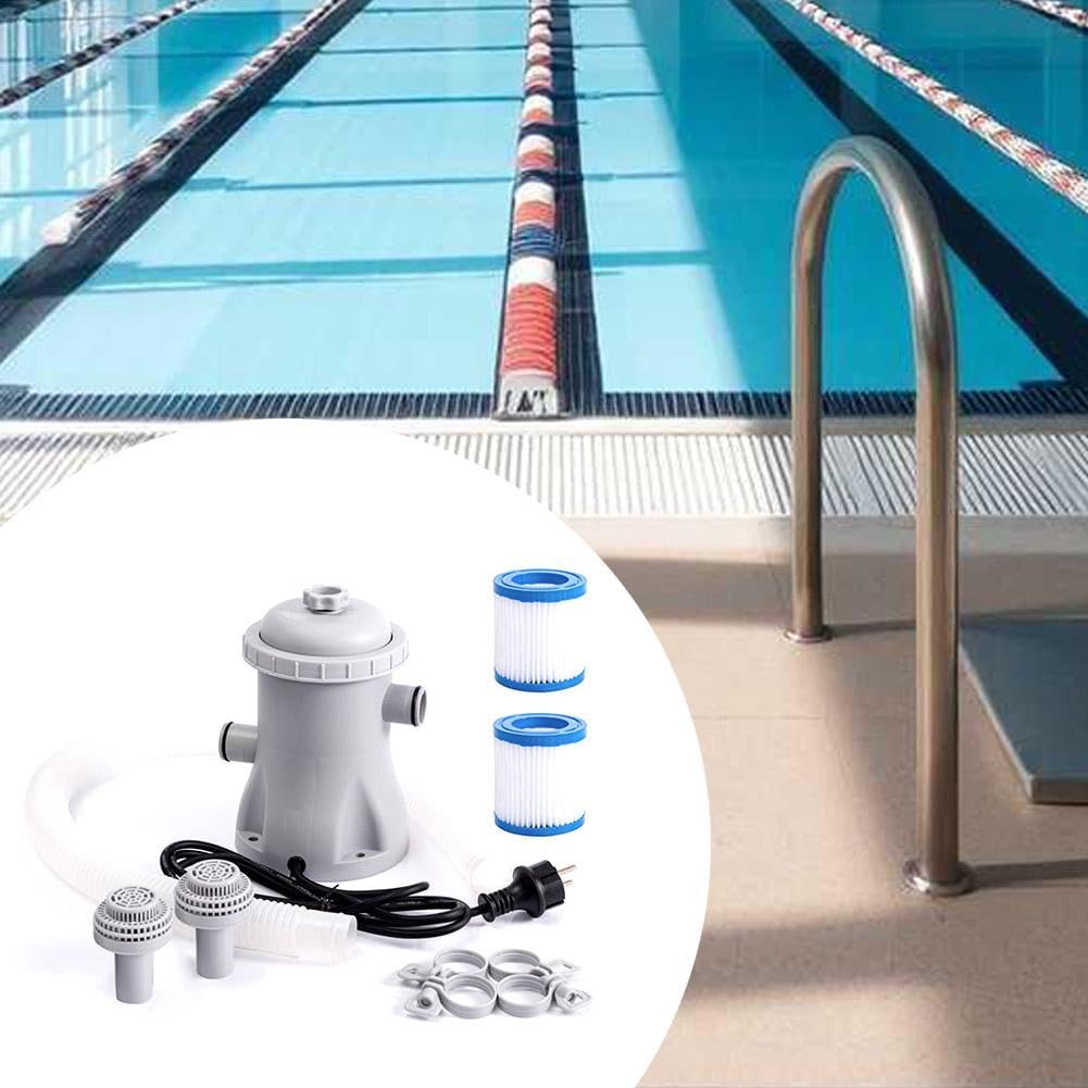 Pompa filtro per piscina, 330 GPH tasso di pompa per piscina, pompa filtro a cartuccia per piscine a terra, pompa filtro per piscina, sistema di pompaggio per piscina pulitore di circolazione