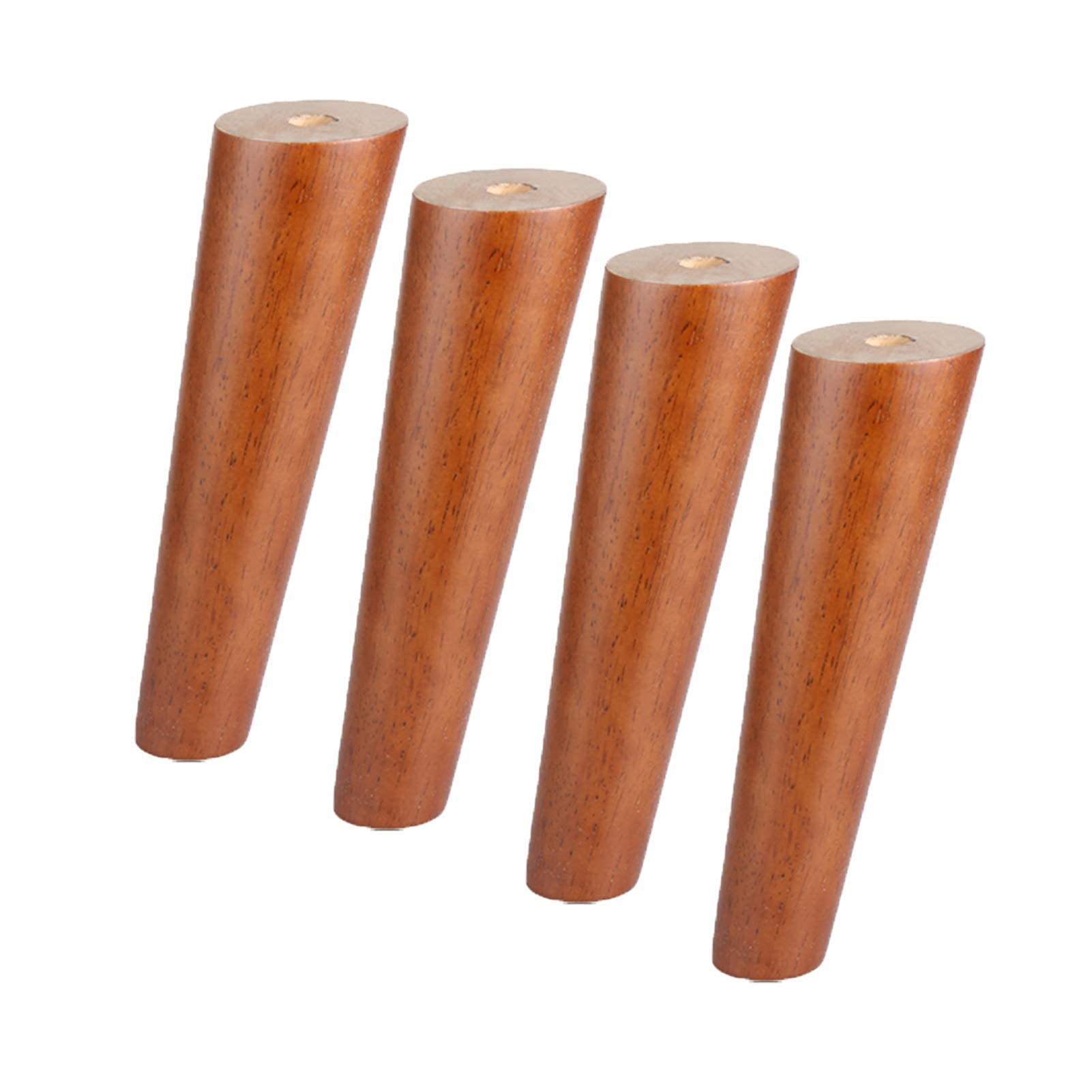 4 Pieds de table en bois massif coniques inclinés 25 cm avec plaques de fixation pour meubles