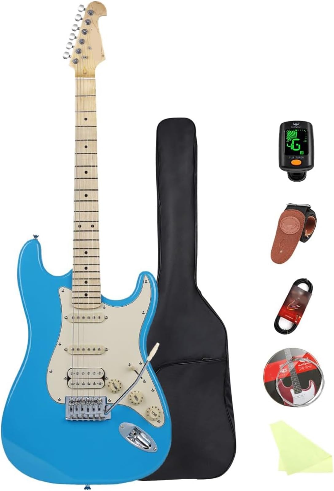 Gitara Elektryczna Zestaw Gitary Elektrycznej Gradient Blue Z Litej Topoli