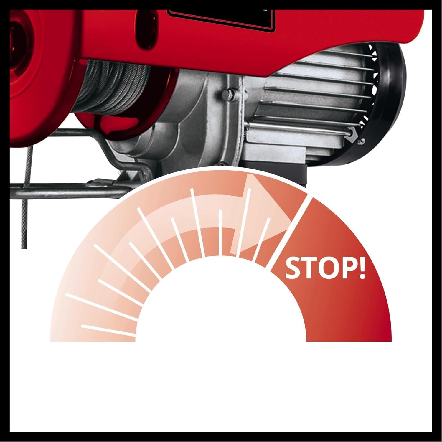 Einhell TC-EH 500 Seilhebezug 800 W mit Not-Aus, automatischer Bremse, 12 m Drahtseil