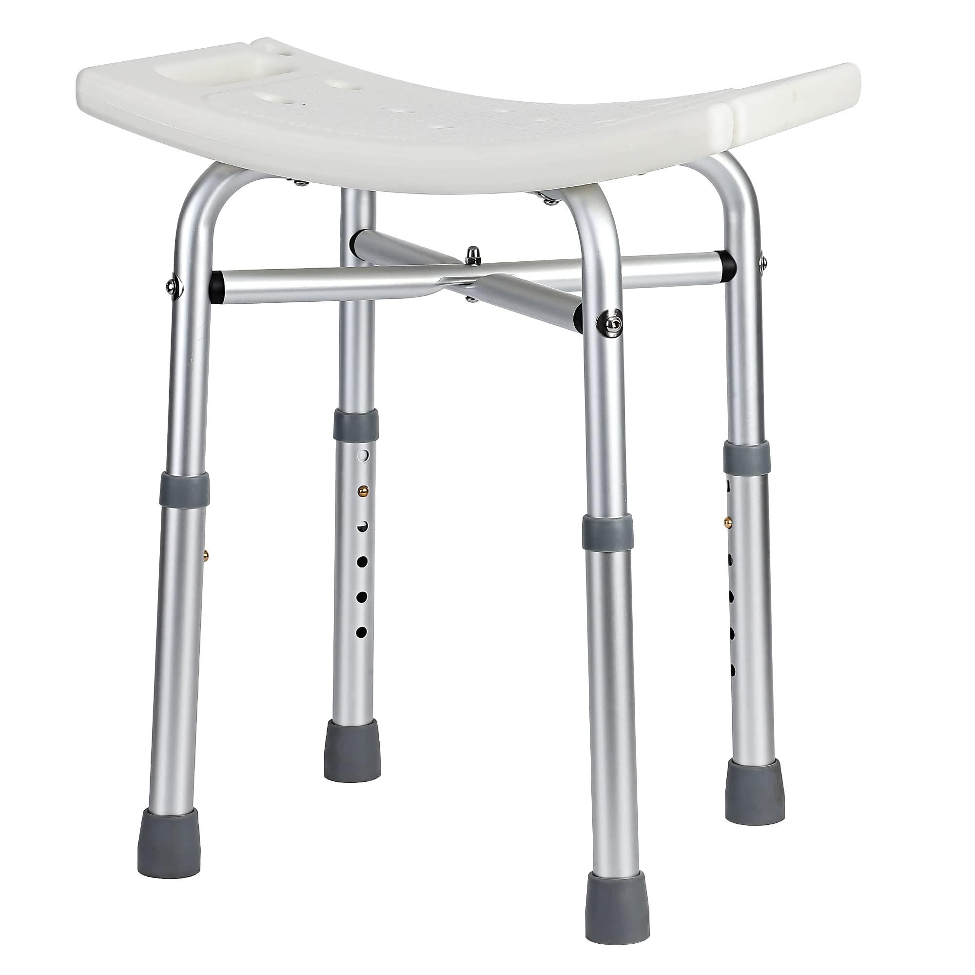 GarveeHome Sedia Da Doccia Regolabile in Alluminio e PE - Sicurezza Superiore, Altezza Regolabile, Design Ergonomico, Montaggio Facile e Leggera