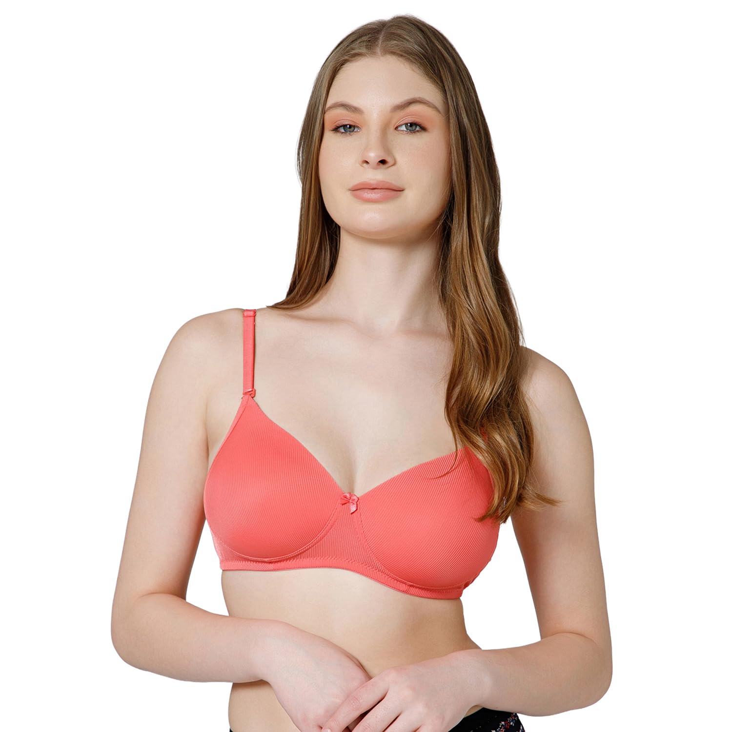 Women Lightweight Seamless Padded Bra|Spandex Fabric|Full Coverage|Transparent Straps 6725-image-7