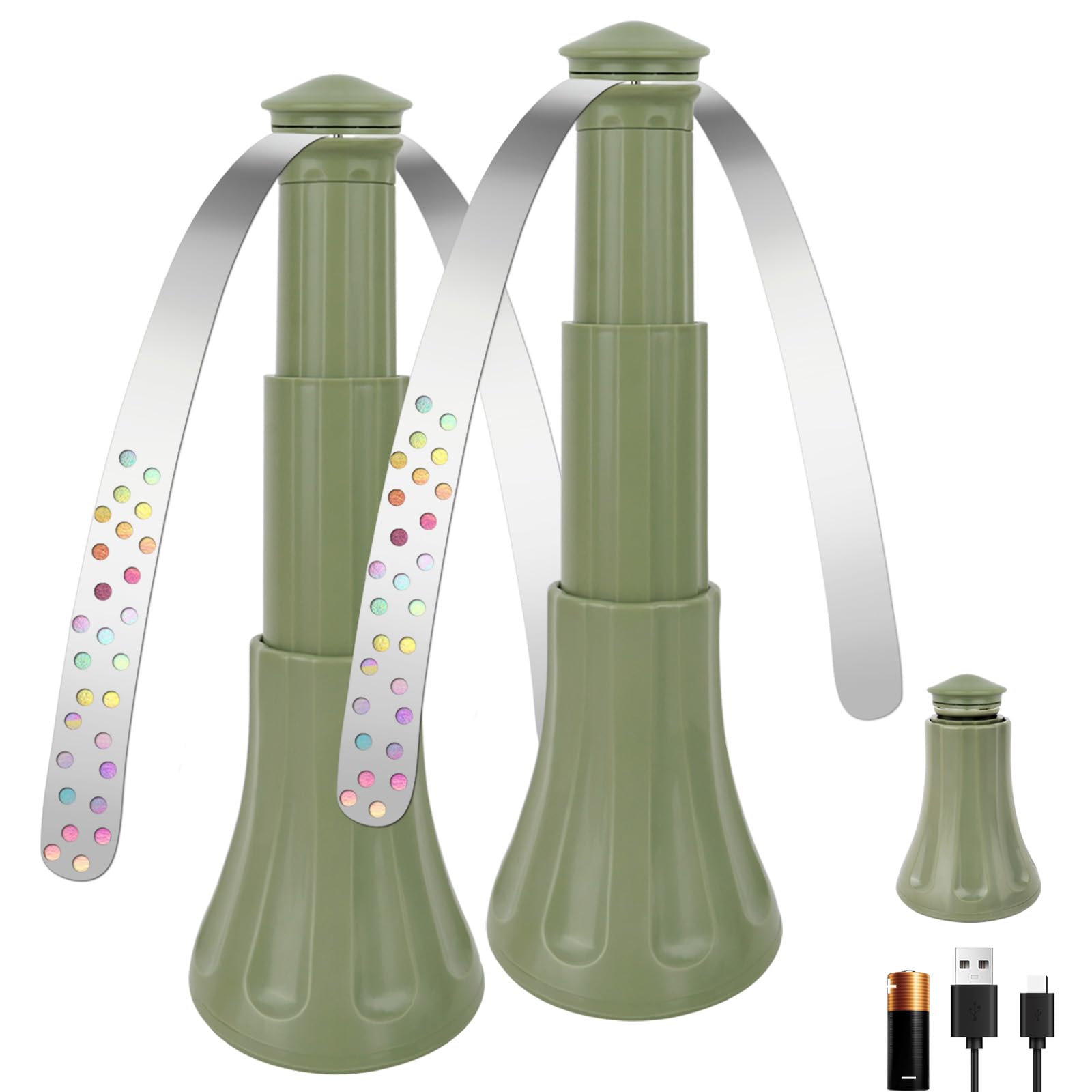 Antimosche da Tavolo Ventilatore per Allontanare le Mosche, Retrattili Ventilatore Deterrente per Mosche per Uso Interno ed Esterno per Picnic, Ristoranti e Barbecue (2, Verde)