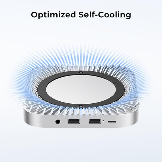 40Gbps Aluminum Hub & Stand for New M4/M4 Pro Mac mini (2024) with 40Gbps NVMe/M.2 SSD Enclosure, 2X USB-A, USB-C Host, 3.5mm Audio Compatible with All New Mac mini M4/M4 Pro