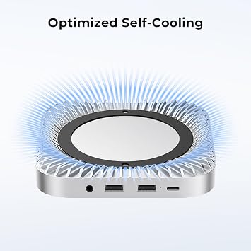 40Gbps Aluminum Hub & Stand for New M4/M4 Pro Mac mini (2024) with 40Gbps NVMe/M.2 SSD Enclosure, 2X USB-A, USB-C Host, 3.5mm Audio Compatible with All New Mac mini M4/M4 Pro