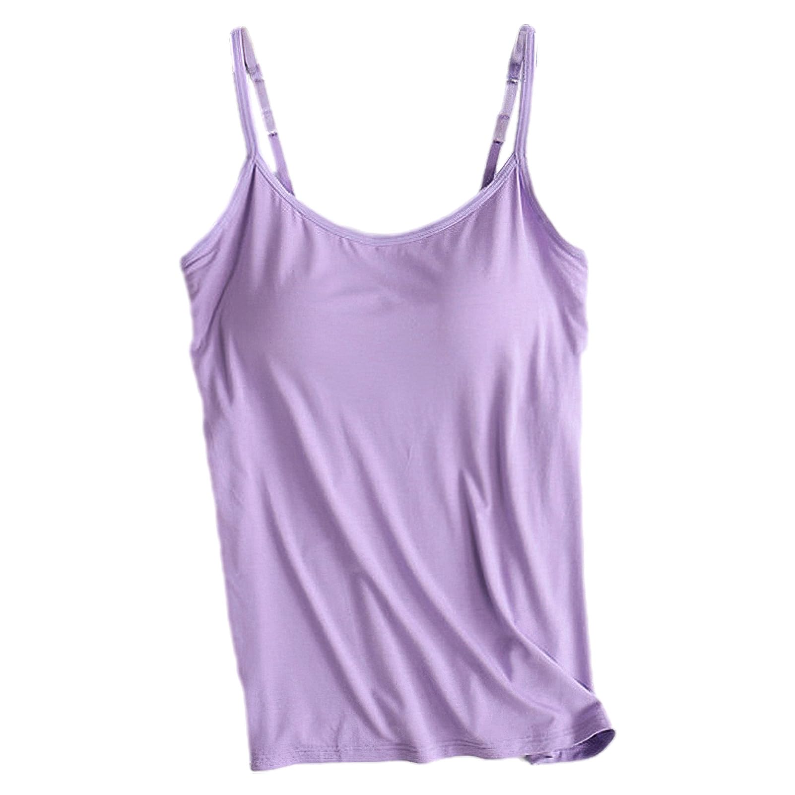 Femme Lot de 3 Basique Camisole Débardeur à Bretelles Spaghetti Réglable avec Soutien-Gorge Intégré (S-4XL)