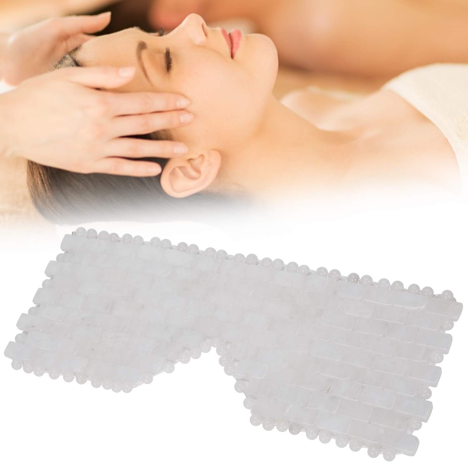 Le masque de relaxation des yeux Jadestone, outil de soin de sommeil naturel pour masseur de visage réduit les cernes(Jadestone blanc)