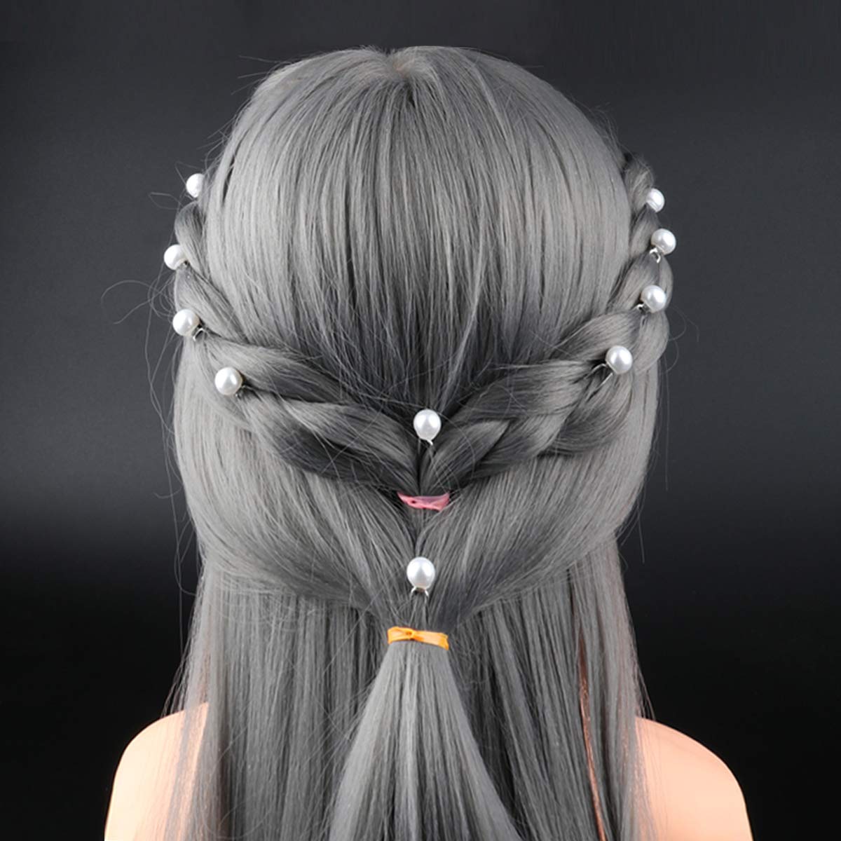 KINGMAS 50 Pack Wedding Pearl Hair Pins Women Bridal Hairpins Clips Accessories (White) 2